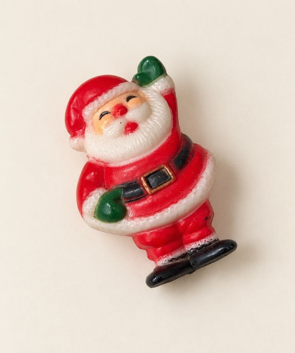 Vintage plastic Santa Clause pin or brooch